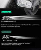 BK02 Bike Light Rechargeable T6 LED Bicycle Lights 6 Modes MTB Flashlight Bicycle Headlight for Cycling Bicycle Front Lamp